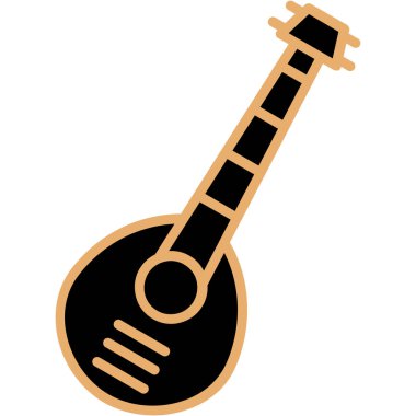 Akustik gitar simgesi. Düz tasarım. Vektör çizim