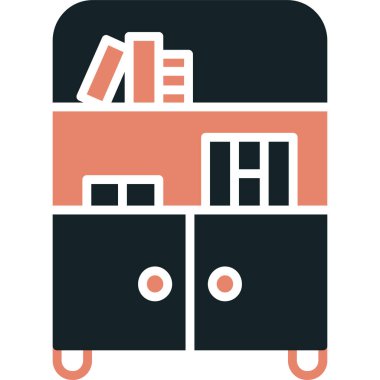 Çeşitli ögelere sahip şık kitaplık