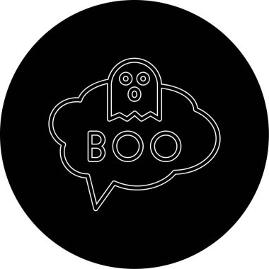 Cadılar Bayramı ikonuna sahip çizgi hayaleti beyaz arkaplanda izole edildi. Cadılar bayramı partin kutlu olsun. Renkli taslak konsepti. vektör.