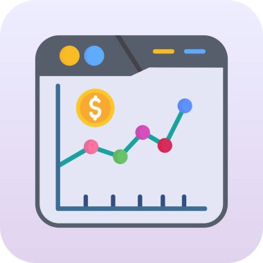 İş yönetimi kategorisinde analitik iş grafiği simgesi