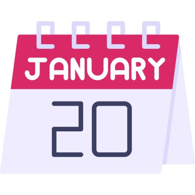 Ocak takvimine sahip 10 Ocak takvimi beyaz arka planda 3 boyutlu. vektör illüstrasyonu