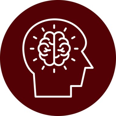 beyin ikonu vektör illüstrasyonu