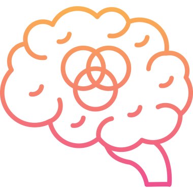 Beyin. Web simgesi basit illüstrasyon