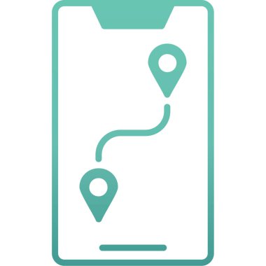 güzergah konum simgesi, vektör illüstrasyonu