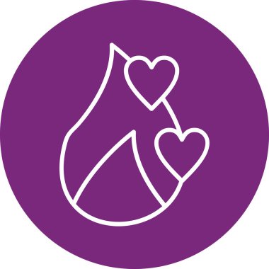 Bir kalp ikonunun vektör çizimi, aşk konsepti