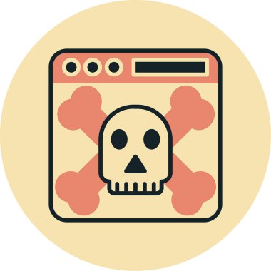 kafatası simgesi, vektör illüstrasyonu