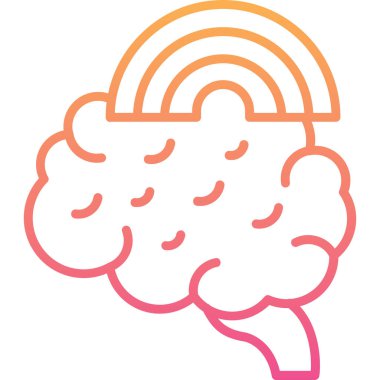 Beyin. Web simgesi basit illüstrasyon