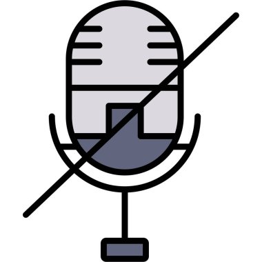 Mikrofon. Web simgesi basit illüstrasyon