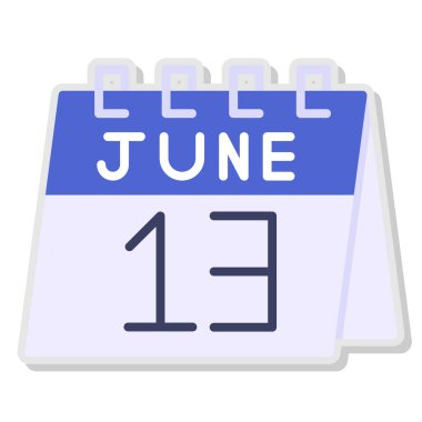 12 Haziran takvim günü simgesi izole edildi