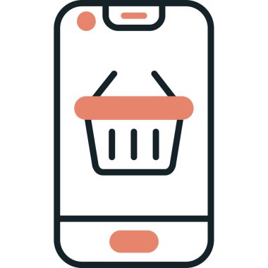 Alışveriş. Web simgesi vektör illüstrasyonu