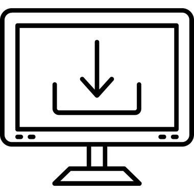 Bilgisayar. Web simgesi basit illüstrasyon