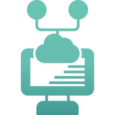 Bulut hesaplama. Web simgesi vektör illüstrasyonu