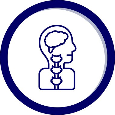 İnsan beyni. Web simgesi basit illüstrasyon