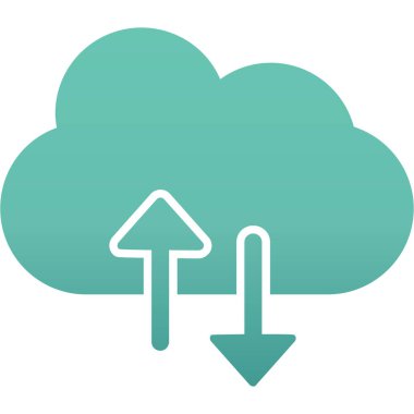 Bulut indirme. Web simgesi basit illüstrasyon