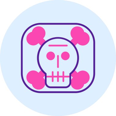 Modern b 'nin vektör çizimi kafatası simgesinden yoksun