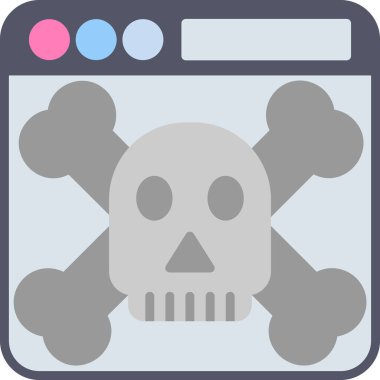 Kafatası. Web simgesi basit illüstrasyon