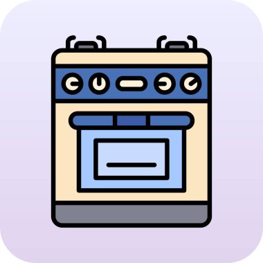 Pişirme fırın simgesinin vektör çizimi