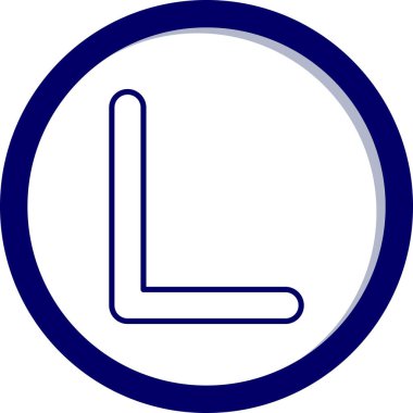 İnce çizgi biçiminde l vektör simgesi