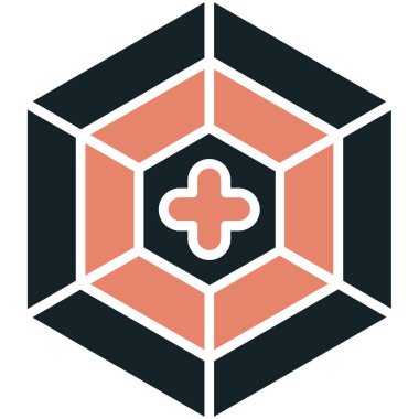 tıbbi sembol altıgen vektör çizimi