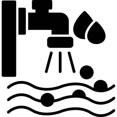 Su. Web simgesi basit illüstrasyon