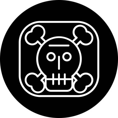 Bir kafatası simgesinin vektör çizimi