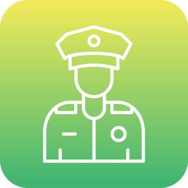 Polis çizgisi simgesi, vektör illüstrasyonu