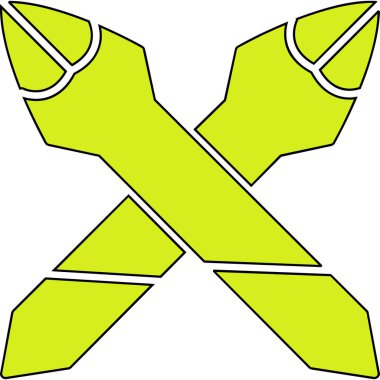 Çizgi film haçının vektör illüstrasyonu