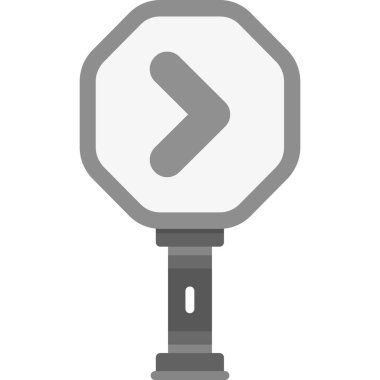 Gri yön işareti sağı gösteriyor