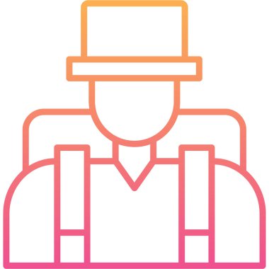 Şapkalı bir adamın vektör çizimi