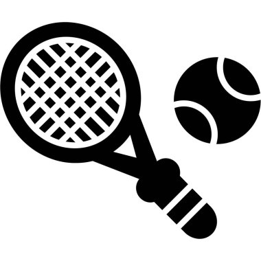 Tenis topu simgesi, vektör illüstrasyonu