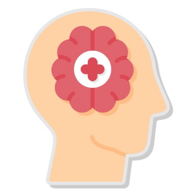 Çiçek ikonu vektör illüstrasyon tasarımlı beyin