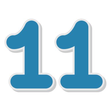 Beyaz arkaplanda 1 numara - vektör illüstrasyonu