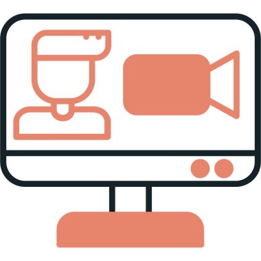 video kamera ikonu vektör illüstrasyonu