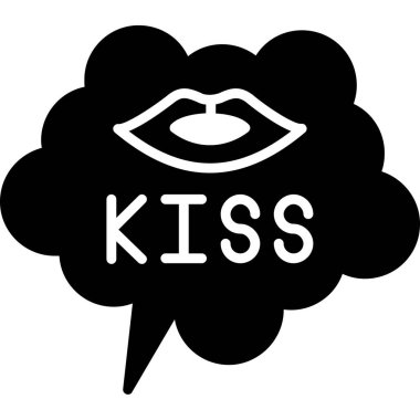 Öptüm. Web simgesi basit illüstrasyon