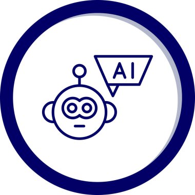 Bir robot simgesinin vektör illüstrasyonu