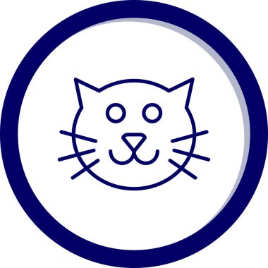 kedi simgesi daire içinde, vektör illüstrasyonu