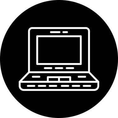 dizüstü bilgisayar kutsal kişilerin resmi, basit vektör çizim