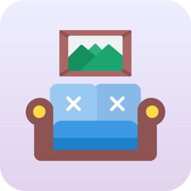 Otelde. Web simgesi basit illüstrasyon