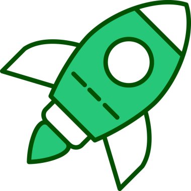 Roket. Web simgesi basit illüstrasyon