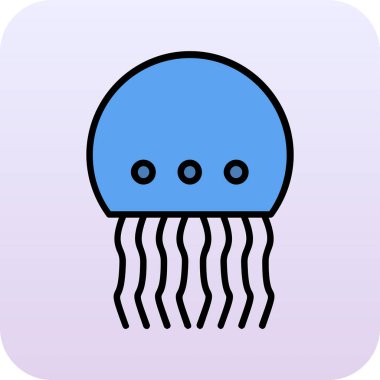 Denizanası vektör ikonu. Çizgi film vektör simgesi beyaz arkaplan denizanası üzerinde izole.