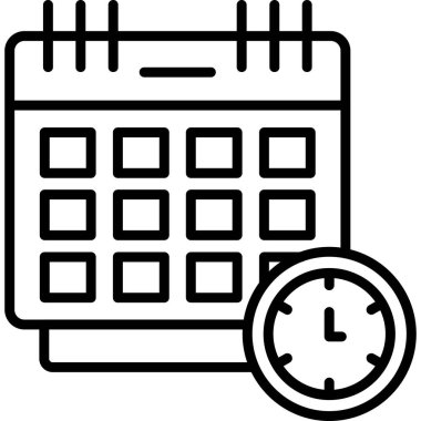 zaman bitimi takvim simgesi ana hat biçiminde