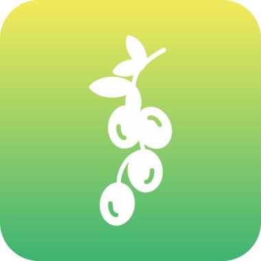 Yeşil elma simgesinin vektör illüstrasyonu