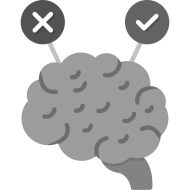 Beyin simgesi olan beyin, düz tasarım