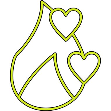 Yapraklı karikatür kalbi