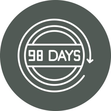 68 günlük siyah pul, vektör illüstrasyonu