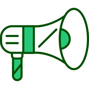 Megafon simgesi. Beyaz arkaplanda izole edilmiş web tasarımı için özet Megafon vektör simgesi