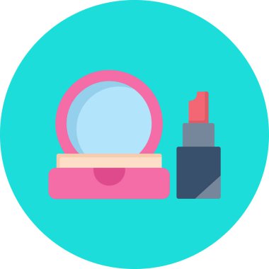 Güzellik makyaj moda simgesi düz stil