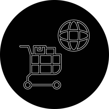 Alışveriş arabası ikon vektör illüstrasyonu