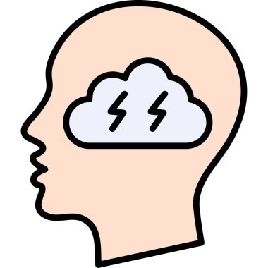 beyin simgesi olan insan kafası