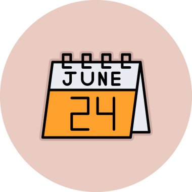 23 Haziran 'da. Takvimli bir 23 'lük simge, bir aylık simge. Takvim 20 ay. Web takviminde ay